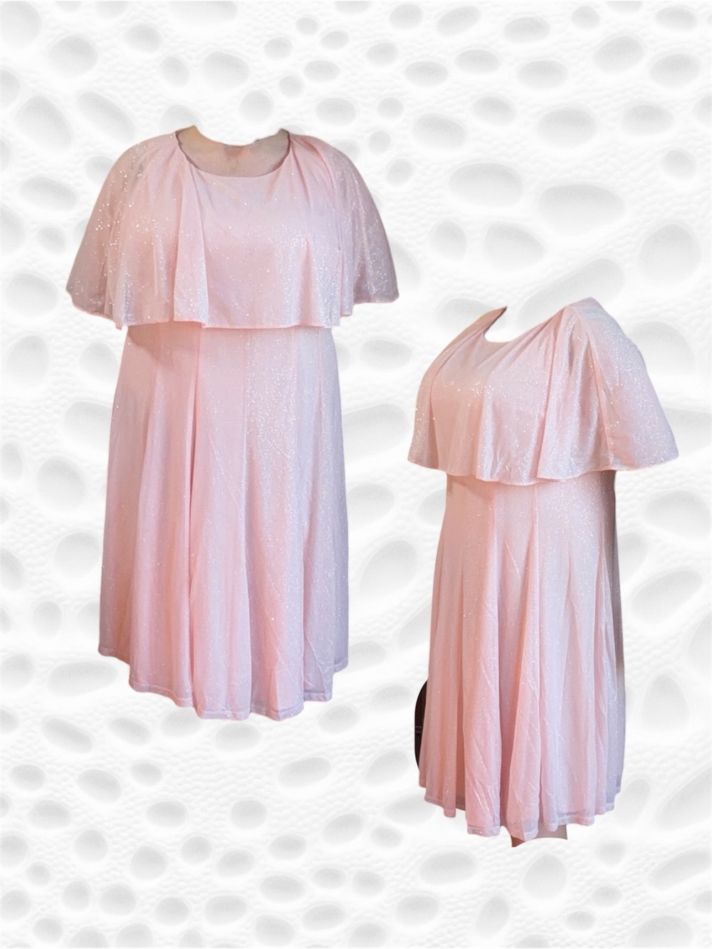 J. Taylor 24W Sparkly Blush Caplet Dress NWT
